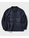 Vintage washed three-dimensional pocket collar zip-up navy - FFEFF STUDIO - BALAAN 5