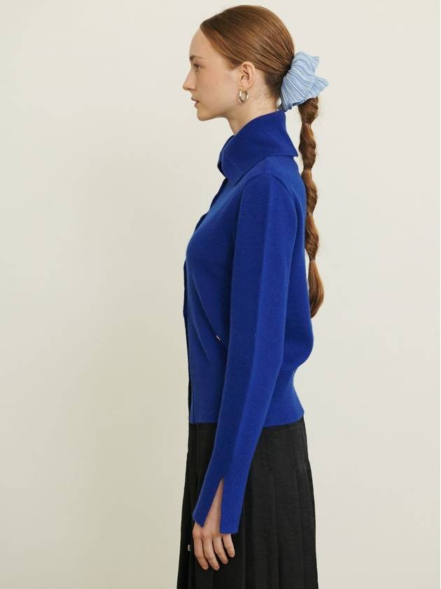 WOOL CASHMERE SAILOR KNIT CARDIGAN BLUE - UNMUTE - BALAAN 2