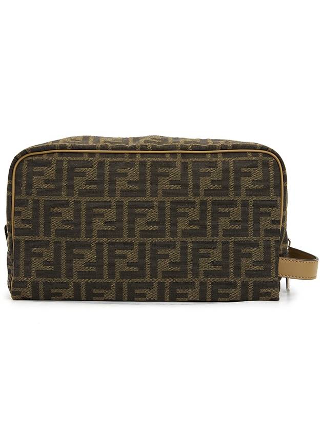 Jacquard Fabric Toiletry Case Clutch Brown - FENDI - BALAAN 4