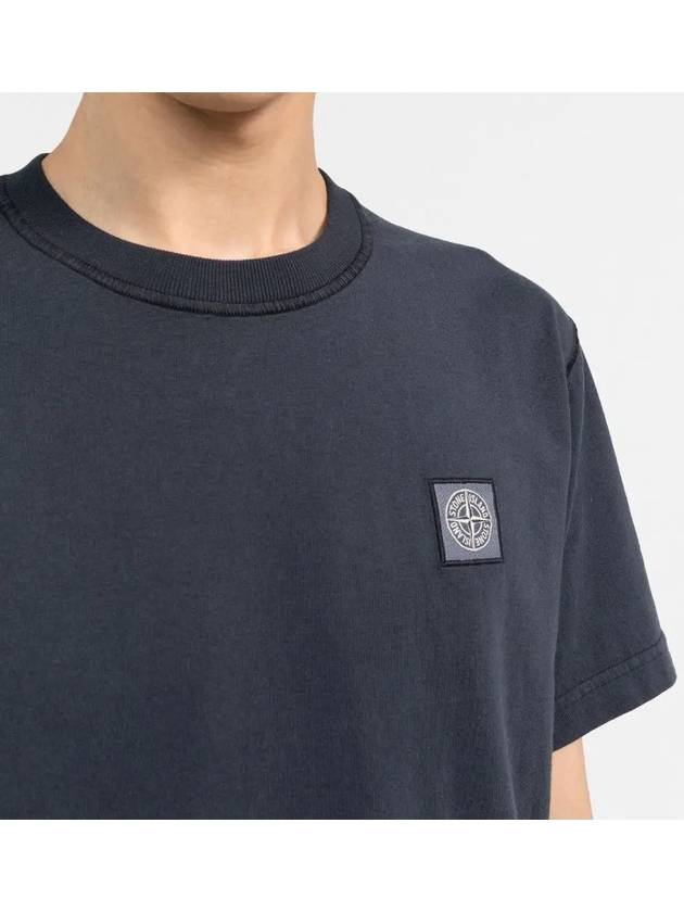 Men's Logo Short Sleeve T-Shirt Navy - STONE ISLAND - BALAAN 5