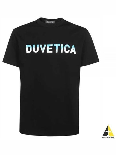 Vinora Logo Print Short Sleeve T Shirt Black - DUVETICA - BALAAN 2