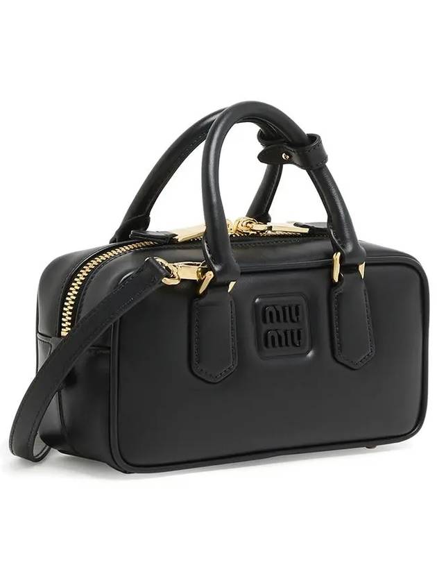 Arcadi Leather Shoulder Bag Black - MIU MIU - BALAAN 4