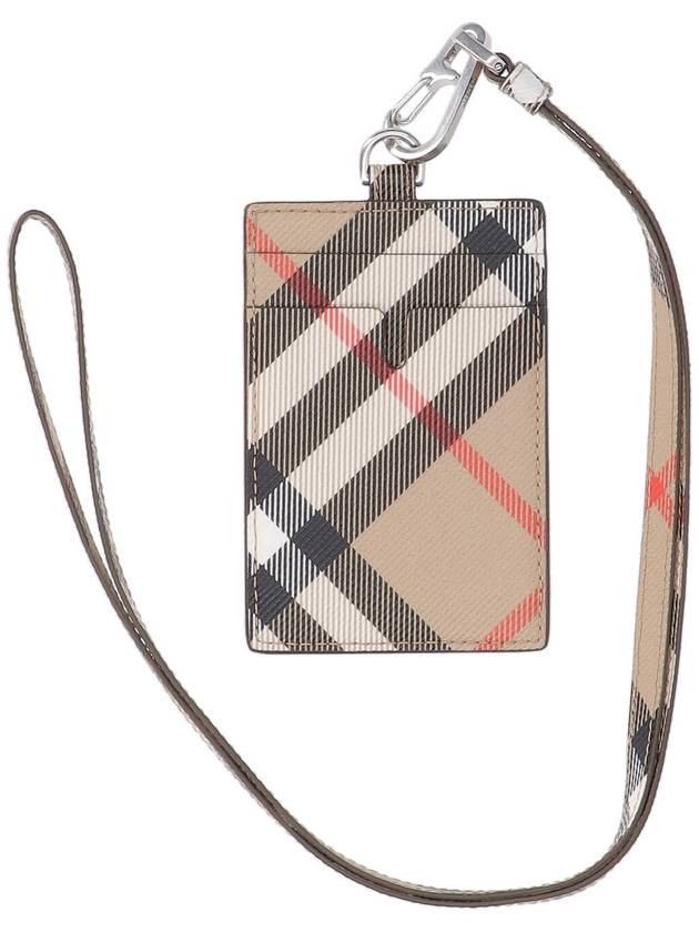 Check Lanyard Neck Strap Card Wallet Sand - BURBERRY - BALAAN 4