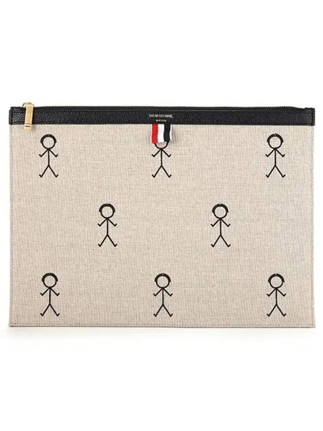 Icon Clutch Bag Brown - THOM BROWNE - BALAAN 3