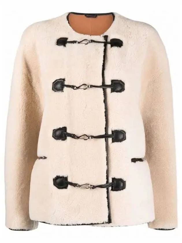 Women Teddy Shearling Jacket Cream - TOTEME - BALAAN 2