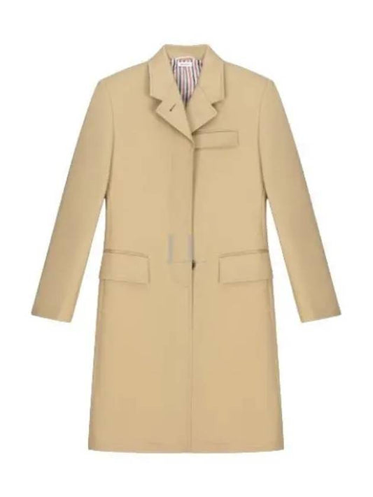 RWB Loop Tab High Armhole Mackintosh Single Coat Beige - THOM BROWNE - BALAAN 2