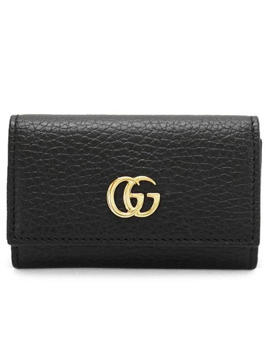 GG Marmont leather key holder black - GUCCI - BALAAN 1