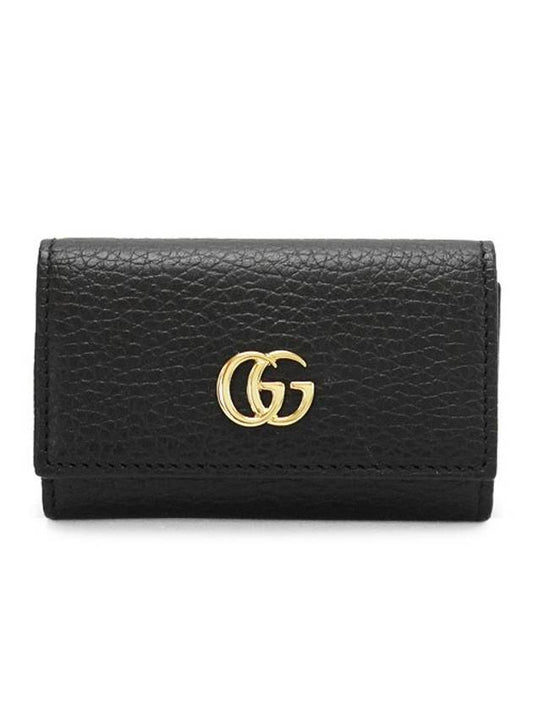 GG Marmont Leather Key Holder Black - GUCCI - BALAAN 1