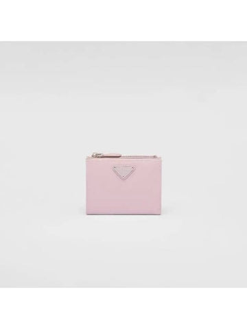 Small Saffiano Half Wallet Pink - PRADA - BALAAN 1