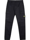 Compass Badge Gabardine Cargo Straight Pants Black - STONE ISLAND - BALAAN 2