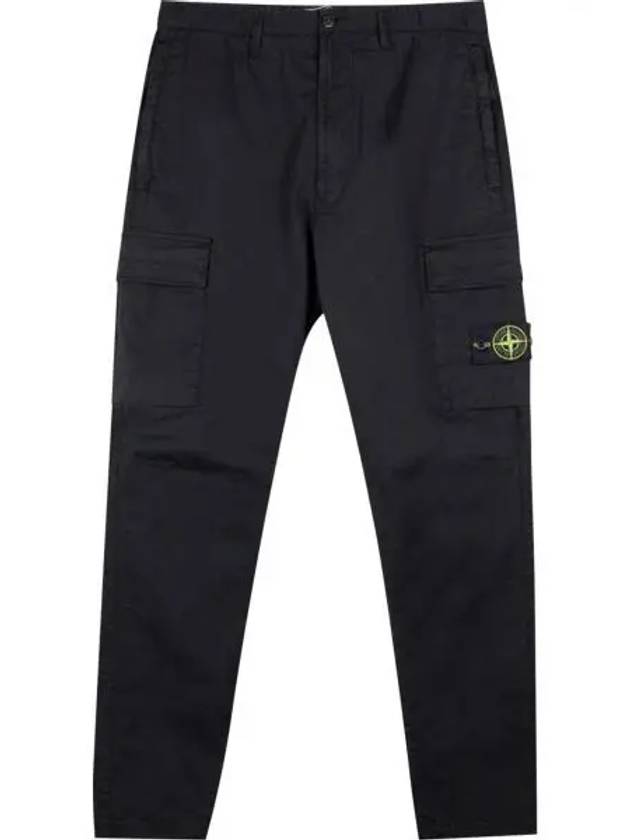 Compass Badge Gabardine Cargo Straight Pants Black - STONE ISLAND - BALAAN 2