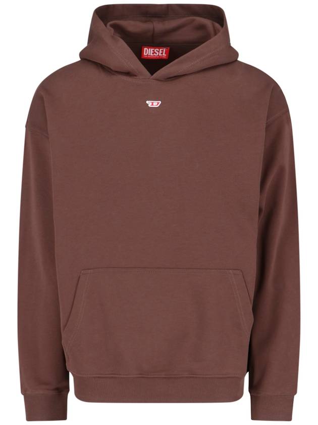 D Logo Patch Hoodie Brown - DIESEL - BALAAN 2