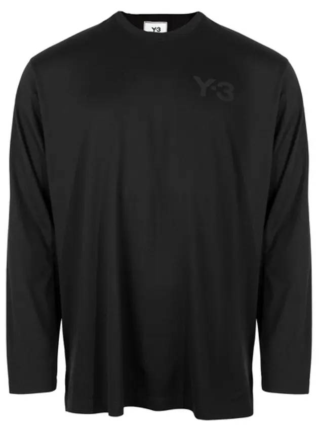 Classic Logo Print Cotton Long Sleeve T-Shirt Black - Y-3 - BALAAN 1