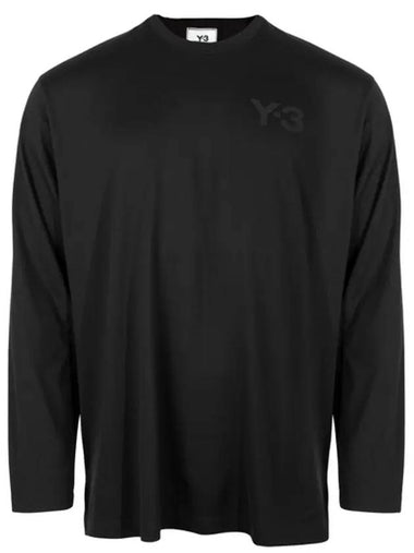 Classic Logo Print Cotton Long Sleeve T-Shirt Black - Y-3 - BALAAN 1