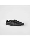 Logo Leather Low-Top Sneakers Black - PRADA - BALAAN 1