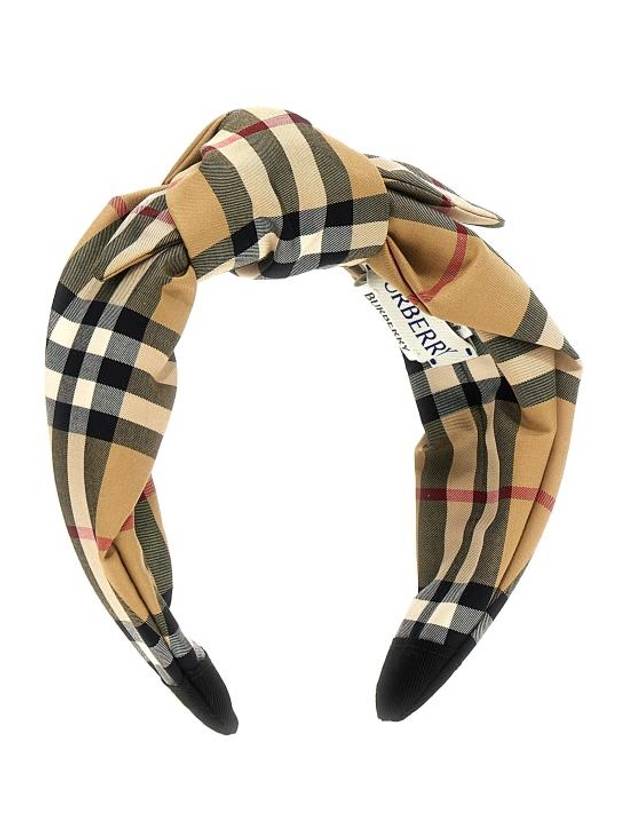 Kids Check Ribbon Hairband Archive Beige - BURBERRY - BALAAN 1