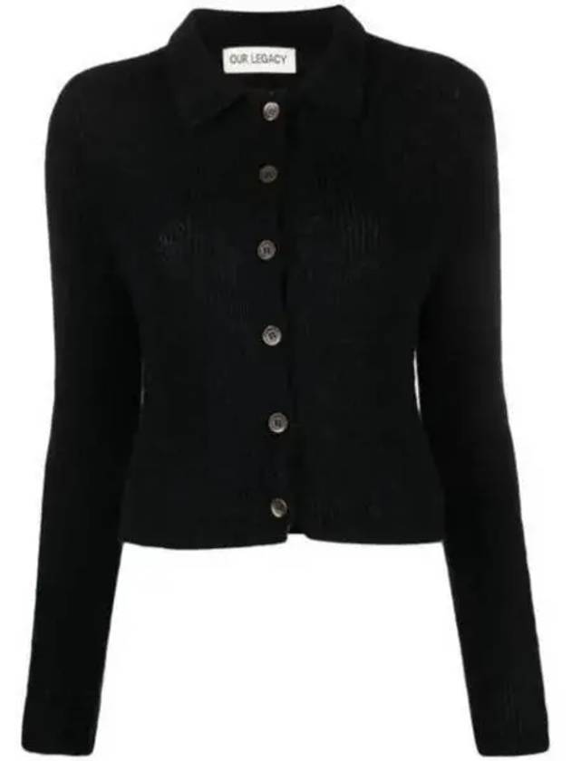 Mazzi Polo Fuzzy Alpaca Cardigan Black - OUR LEGACY - BALAAN 1