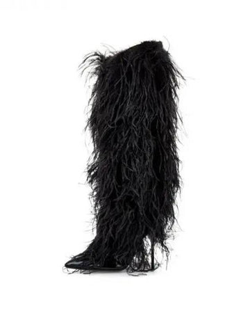 WOMEN DECADENCE Feather Boots Black 271858 - GIUSEPPE ZANOTTI - BALAAN 1