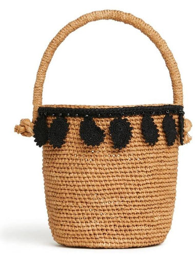 Alanui Paisley-Appliqué Raffia Basket Bag - ALANUI - BALAAN 1