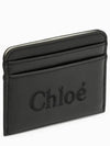 Sense Embroidered Logo Calfskin Card Wallet Black - CHLOE - BALAAN 2