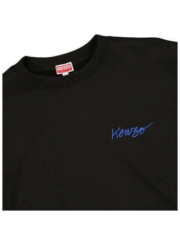 22FW Flower Back Logo Brushed Sweatshirt Black 5SW425 4MF 99J - KENZO - BALAAN 4