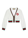 Cropped Web Jacket White - GUCCI - BALAAN 1