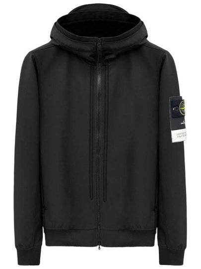 Wappen Patch Soft Shell Hooded Jacket Black - STONE ISLAND - BALAAN 2