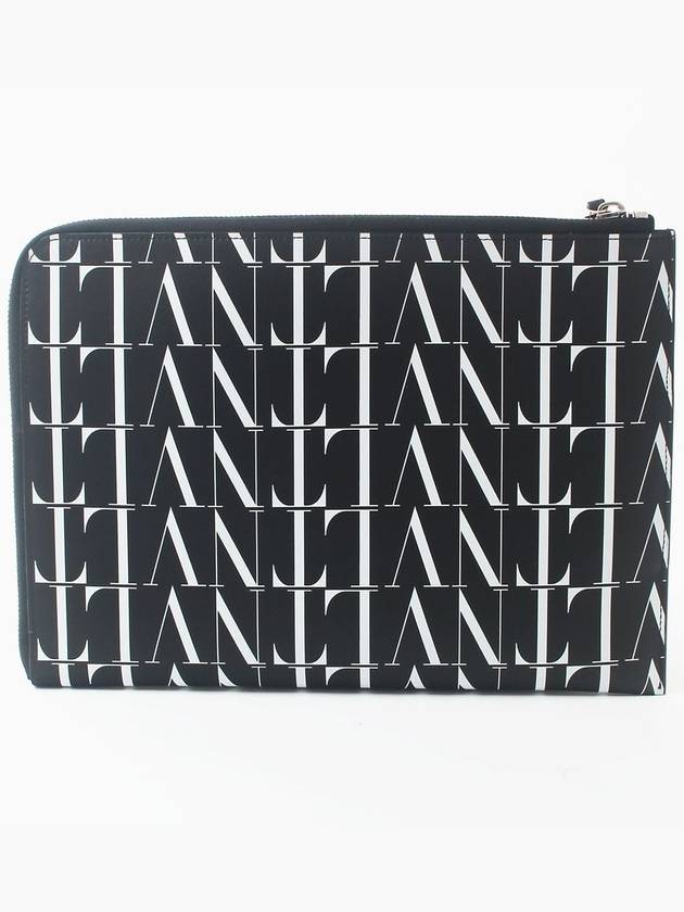 VLTN Logo Times Clutch Black - VALENTINO - BALAAN.