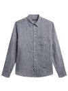 Slim Linen Melange Long Sleeve Shirt Jl Navy - J.LINDEBERG - BALAAN 2