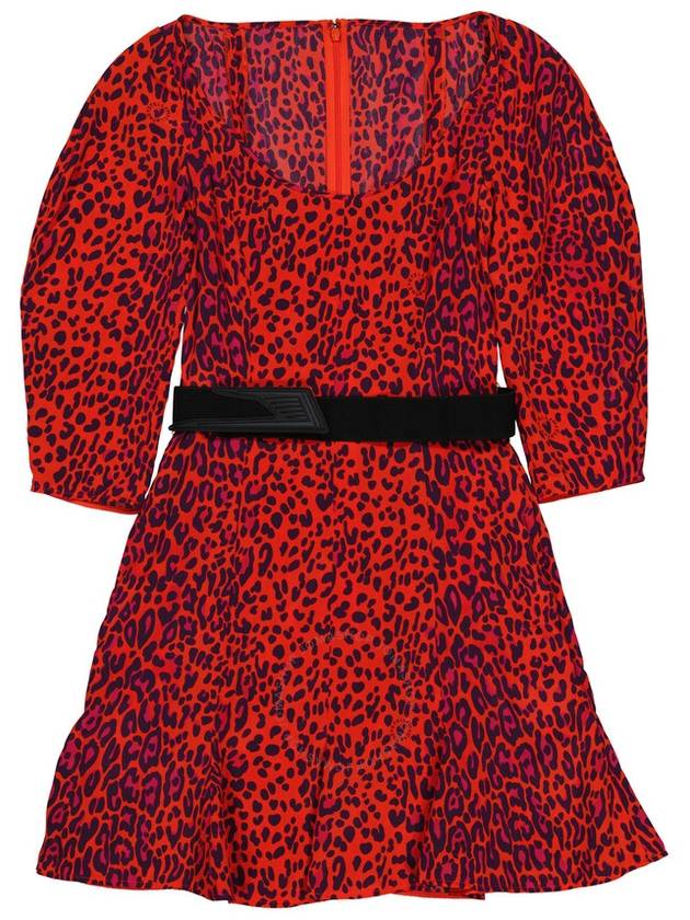 Stella McCartney Leopard Print Belted Silk Mini Dress, Brand Size 34 (US Size 0) - STELLA MCCARTNEY - BALAAN 1