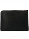 Three Stripes Tab Pebble Document Folio Clutch Bag Black - THOM BROWNE - BALAAN 3