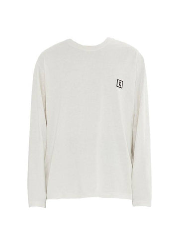 Cotton Back Logo Long Sleeve T-Shirt Ivory - WOOYOUNGMI - BALAAN 1