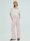 Wide Leg Stitch Cargo PantsPink - OPENING SUNSHINE - BALAAN 4