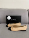 Two Tone Lambskin Ballerina Beige Black - CHANEL - BALAAN 2