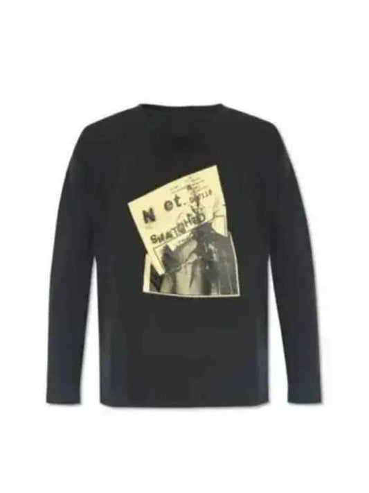 Invitation Print Cotton Long Sleeve T-Shirt Black - MAISON MARGIELA - BALAAN 2