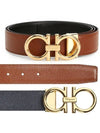 Gancini Reversible Leather Belt Brown Black - SALVATORE FERRAGAMO - BALAAN 2