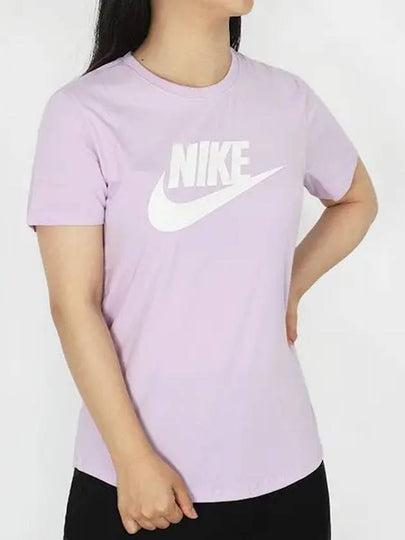 Sportswear Essential Logo Short Sleeve T-Shirt Purple - NIKE - BALAAN 2