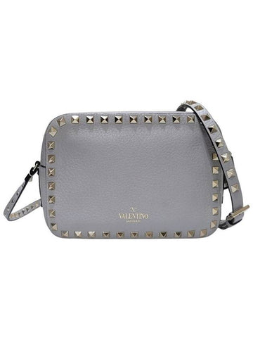 Women s MW2B0809 Rockstud Gray Small Camera Crossbody Bag - VALENTINO - BALAAN 1