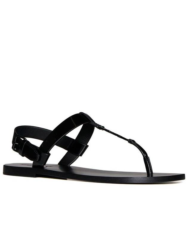 Cassandre Flip Flops Black - SAINT LAURENT - BALAAN 3