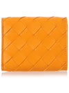 Intrecciato 3-stage bifold zipper halfwallet orange - BOTTEGA VENETA - BALAAN.