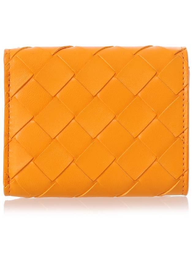 Intrecciato 3-stage bifold zipper halfwallet orange - BOTTEGA VENETA - BALAAN.