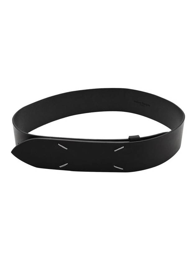 Men's 4 Sewing Stitch Leather Belt Black - MAISON MARGIELA - BALAAN 2