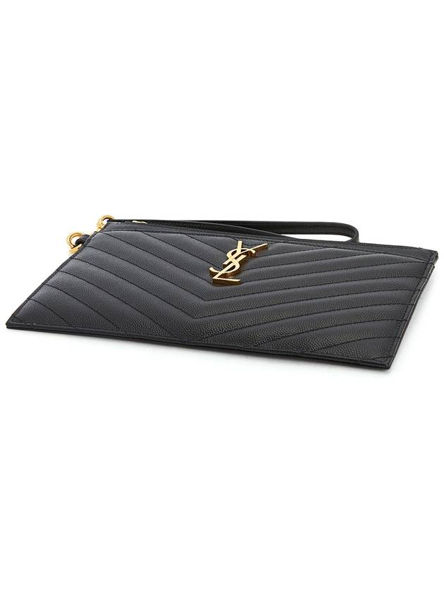 Cassandre Matelasse Large Zipped Clutch Bag Black - SAINT LAURENT - BALAAN 5