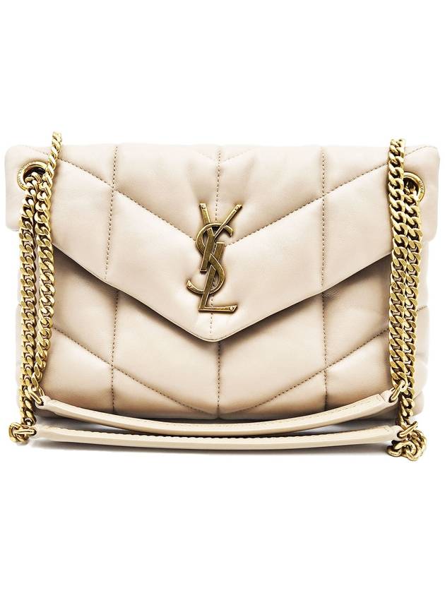 Saint Laurent 577476 Blanc Vintage Nappa Quilted Lulu Puffer Small Chain Shoulder Bag - SAINT LAURENT - BALAAN 2