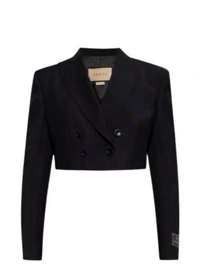 Wool Mohair Cropped Jacket Black - GUCCI - BALAAN 2