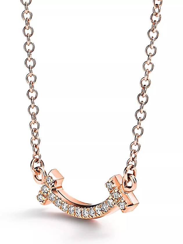 Tiffany Tiffany T smile pendant necklace pink gold 63843385 - TIFFANY & CO. - BALAAN 1