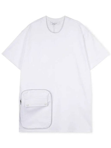 Men's zipper pocket detail white short sleeve t-shirt 7214 666 100 - GIVENCHY - BALAAN 1