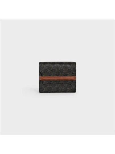 Triomphe Canvas Strap Business Card Half Wallet Tan - CELINE - BALAAN 2