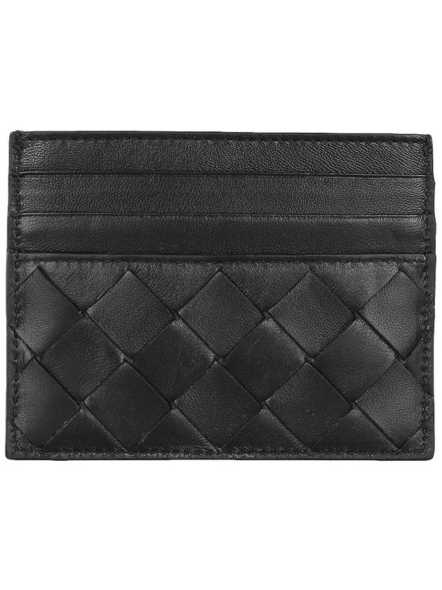 Intrecciato Leather Card Wallet Black - BOTTEGA VENETA - BALAAN 3