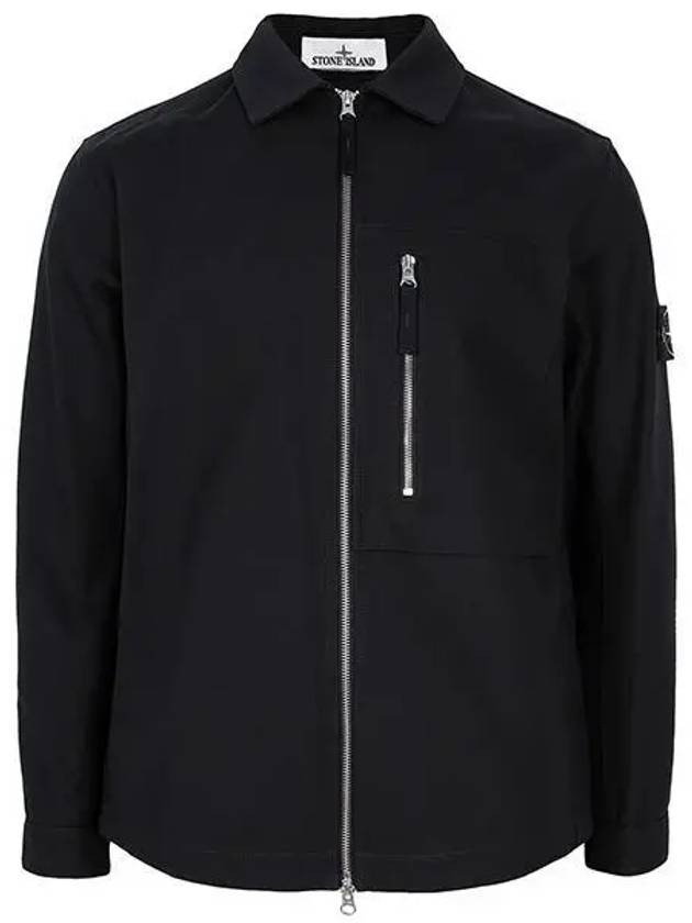 11103 Cotton Nylon Drill Overshirt Jacket Black - STONE ISLAND - BALAAN 2